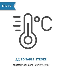 Icono del termómetro. Temperatura, Clima, Celsius, Grados. Icono profesional, perfecto píxel, formato EPS 10.