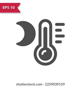Thermometer Icon. Temperature, Weather, Moon, Night. Professional, pixel perfect icon.