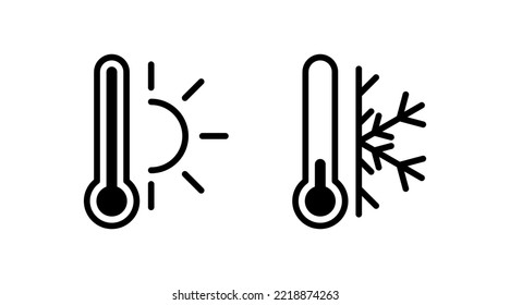 Thermometer icon. Temperature weather symbol. Vector isolated sign.