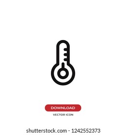 Thermometer icon. Temperature,weather symbol. Flat vector sign isolated on white background. Simple vector illustration for graphic and web design.