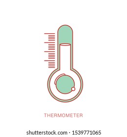 Thermometer icon template color editable. Thermometer symbol vector sign