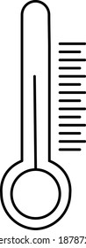 Thermometersymbol mit dünnen Umrissen, die Temperatur messen