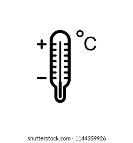 Thermometer icon in trendy flat design.