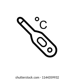 Thermometer icon in trendy flat design.