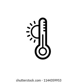 Thermometer icon in trendy flat design.