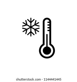 Thermometer icon in trendy flat design.