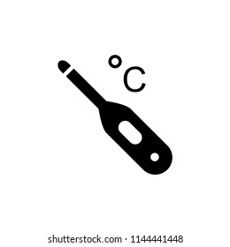 Thermometer icon in trendy flat design.