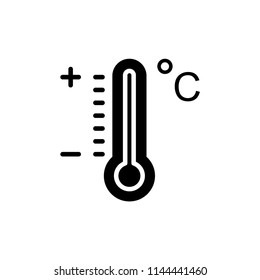 Thermometer icon in trendy flat design.