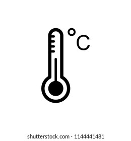 Thermometer icon in trendy flat design.