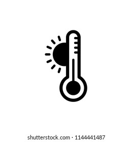 Thermometer icon in trendy flat design.