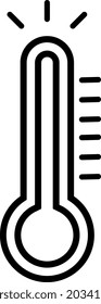 Thermometer icon in trendy flat design.