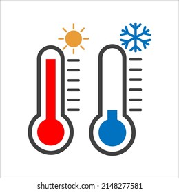 thermometer icon in trendy flat design on white background