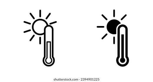 icono termómetro en diseño plano de moda