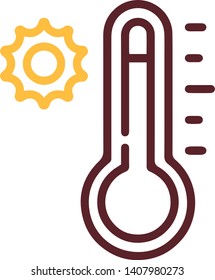 Thermometer icon in trendy flat style isolated on white background