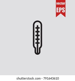 Thermometer icon in trendy isolated on grey background.Vector illustration.