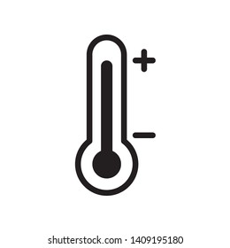 Thermometer icon in trendy line style design. Vector graphic illustration. Suitable for website design, logo, app, and ui. Editable vector stroke. EPS 10.