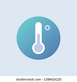 Thermometer icon vector in blue