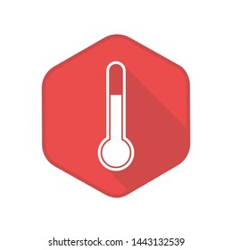 Thermometer Icon. Vector Button. Eps