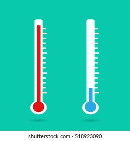 Thermometer icon. Vector. Celsius and Fahrenheit. measuring hot and cold temperature