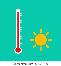 Thermometer icon. Vector. Celsius and Fahrenheit.