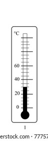 Thermometer icon. Vector. Celsius scale. measuring hot and cold temperature. 25 degrees Celsius