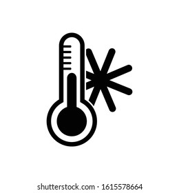 Thermometer icon vector. Cold weather icon. Temperature sign