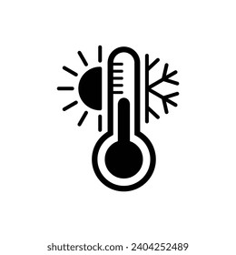 Thermometer icon vector. Cold weather icon. hot weather.  Temperature sign 