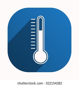 Thermometer. icon. vector design, blue button for Mobile Applications
