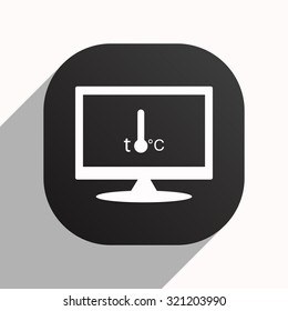 Thermometer. icon. vector design, button for mobile applications