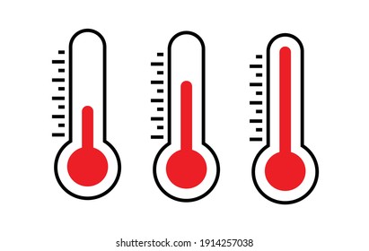 Thermometer icon vector design. Red color sign.