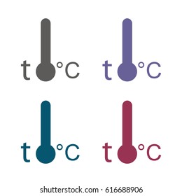 Thermometer Icon Vector flat design style