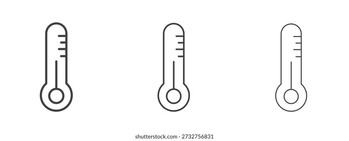 Icono de termómetro Vector Gráficos. Iconos de líneas delgadas negras