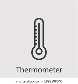 thermometer icon vector icon.Editable stroke.linear style sign for use web design and mobile apps,logo.Symbol illustration.Pixel vector graphics - Vector