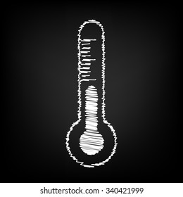 Thermometer icon , vector illustration  with chalk effect 