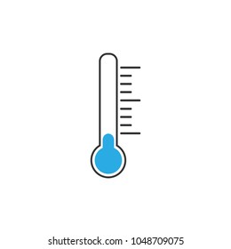 Thermometer icon, vector illustration. Cold weather. Flat design.