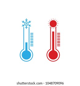 Thermometer icon, vector illustration. Cold, Hot weather. Flat design.