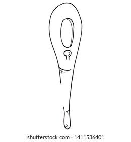Thermometer icon. Vector illustration of electronic thermometer.  Hand drawn medical thermometer.