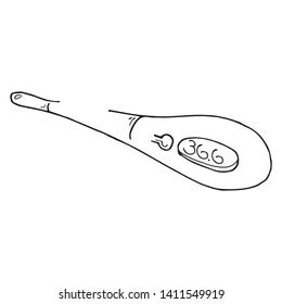 Thermometer icon. Vector illustration of electronic thermometer. Hand drawn medical equipment electronic thermometer.