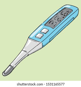 Thermometer icon. Vector illustration of electronic thermometer.  Hand drawn medical thermometer.