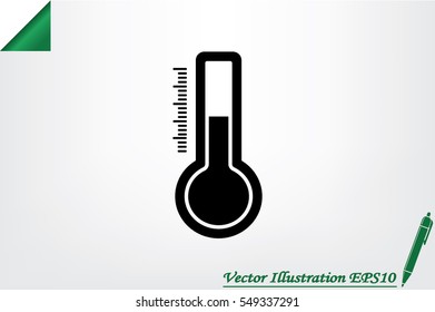 Thermometer icon vector illustration eps10. Isolated badge for website or app - stock infographics