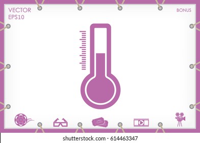 Thermometer icon vector illustration eps10. Isolated badge for website or app - stock infographics