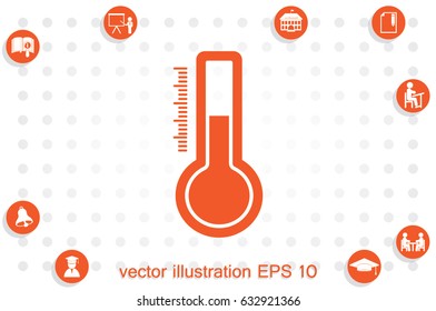 Thermometer icon vector illustration eps10. Isolated badge for website or app - stock infographics