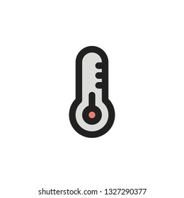 Thermometer Icon Vector Illustration in Filled Style for Any Purpose