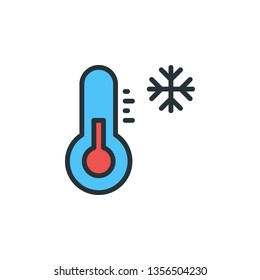 Thermometer Icon Vector Illustration in Filled Style for Any Purpose