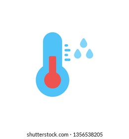 Thermometer Icon Vector Illustration in Flat Style for Any Purpose