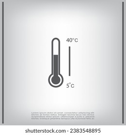 Thermometer icon, vector illustration. Flat design style