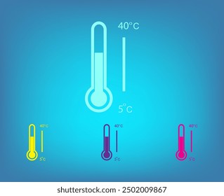 Thermometer icon, vector illustration. Flat design style