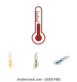 Thermometer icon , vector illustration. Flat isometric style
