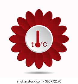 Thermometer icon, vector illustration. Flat design style