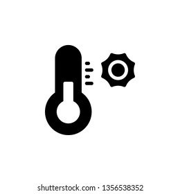 Thermometer Icon Vector Illustration in Glyph Style for Any Purpose